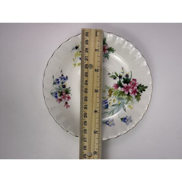 Vintage Floral Bunny Golden Crown Bone China Teacup & Saucer Set “Country Life” - Picture 6 of 10